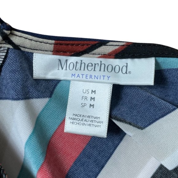 Motherhood Maternity Dress Geometric Print Wrap Style Stretch Knit Size Medium - Picture 5 of 5